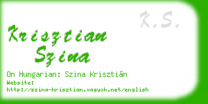 krisztian szina business card